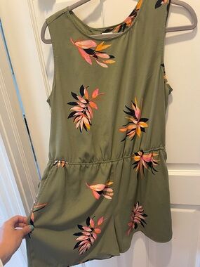 a new day Olive Green Floral Sleeveless Romper